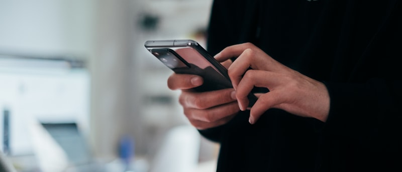 Someone using an app on a phone